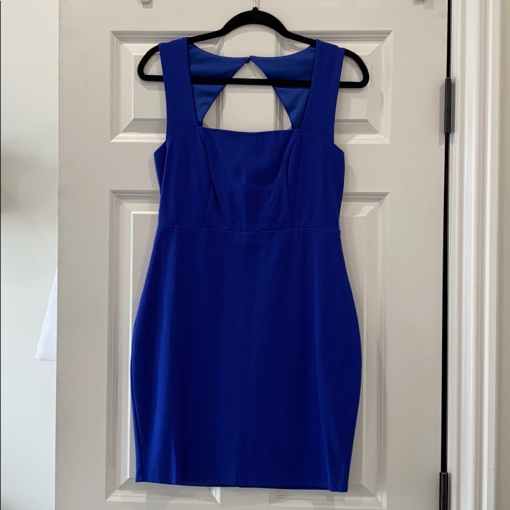 Lulus Royal Blue Keyhole Body-con Mini Dress